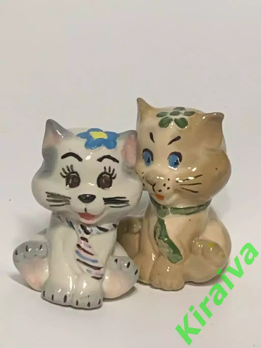 Пара фигурок «Котик в галстуке» 2 шт статуэтка керамическая ручная роспись Н2276 1