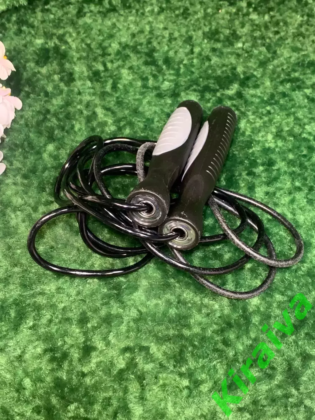 Скакалка скоростная с подшипником и PVC жгутом Zelart 3 м черный-серый Н2279 4