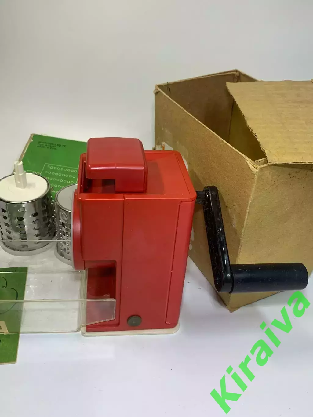 Винтажная тёрка бытовая ручная, 3 насадки, СССР, новая оригинальн упаковке Н2280 1