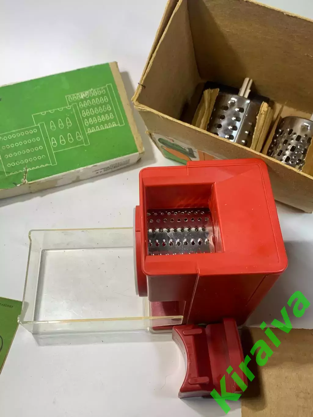 Винтажная тёрка бытовая ручная, 3 насадки, СССР, новая оригинальн упаковке Н2280 7