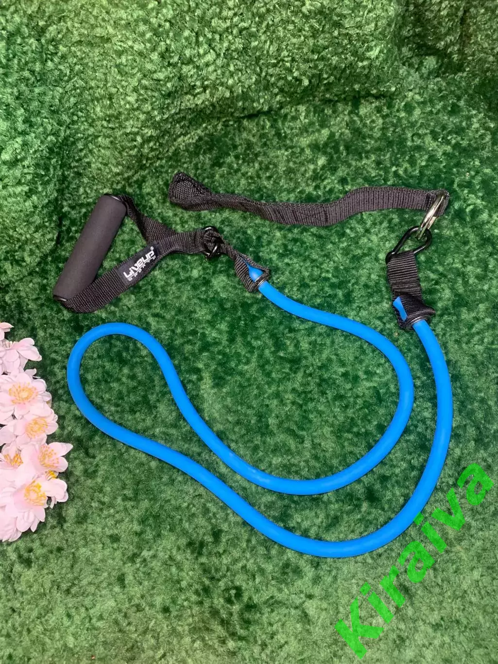 Эспандер трубчатый с карабинами, ручками LiveUp LS3201, б/у, Н2281Эластичный