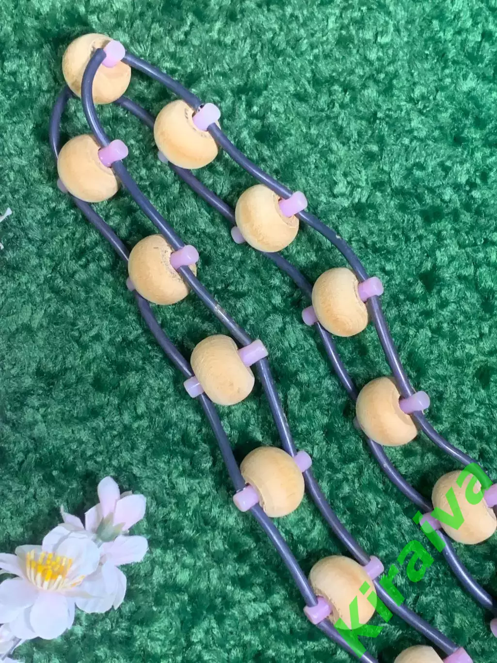 Массажёр деревянный ленточно-роликовый для спины, ног и тела, 120 см, Н7936 5