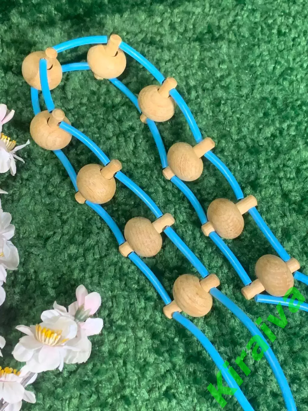 Массажёр деревянный ленточно-роликовый для спины, ног и тела, 95 см, Н7937 1