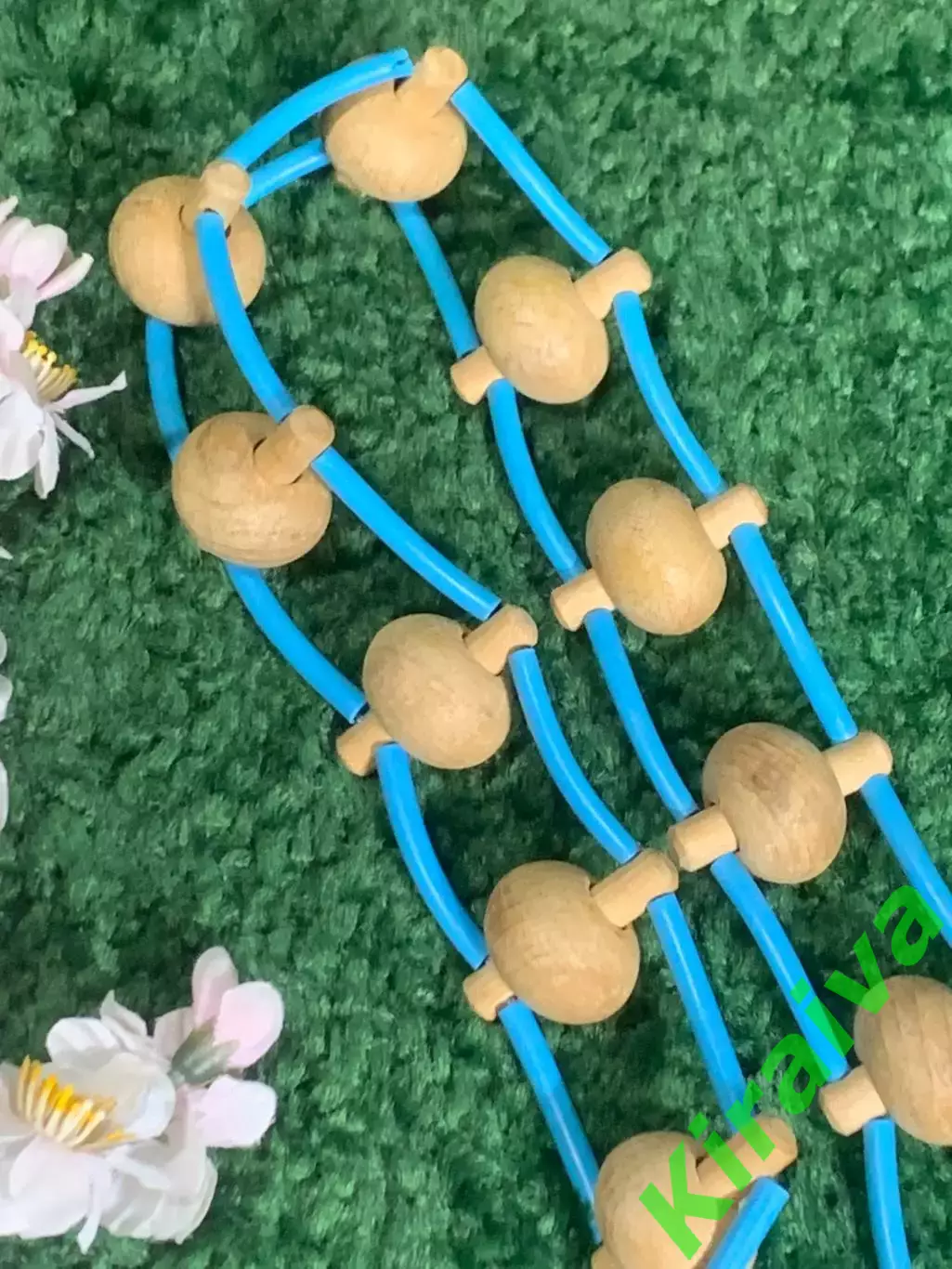 Массажёр деревянный ленточно-роликовый для спины, ног и тела, 95 см, Н7937 4