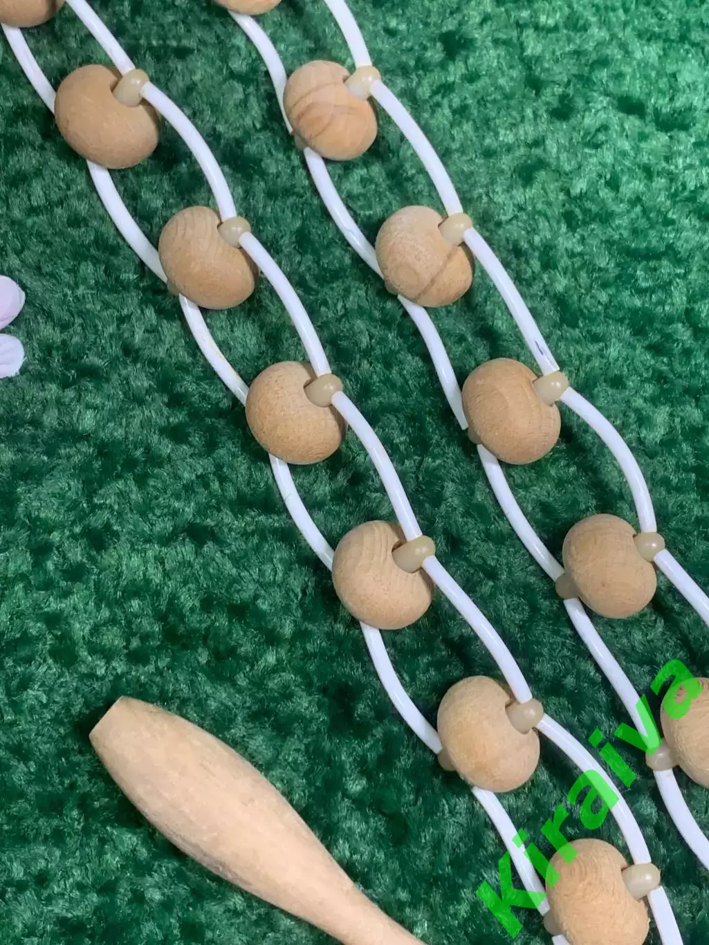 Массажёр деревянный ленточно-роликовый для спины, ног и тела, 131 см, Н7938 2