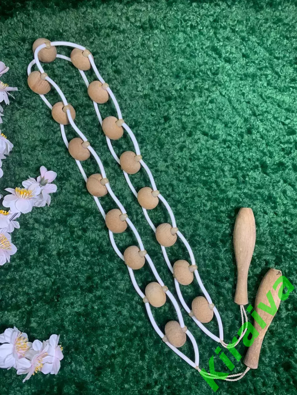 Массажёр деревянный ленточно-роликовый для спины, ног и тела, 131 см, Н7938 4