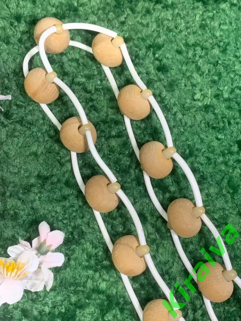 Массажёр деревянный ленточно-роликовый для спины, ног и тела, 131 см, Н7938 5