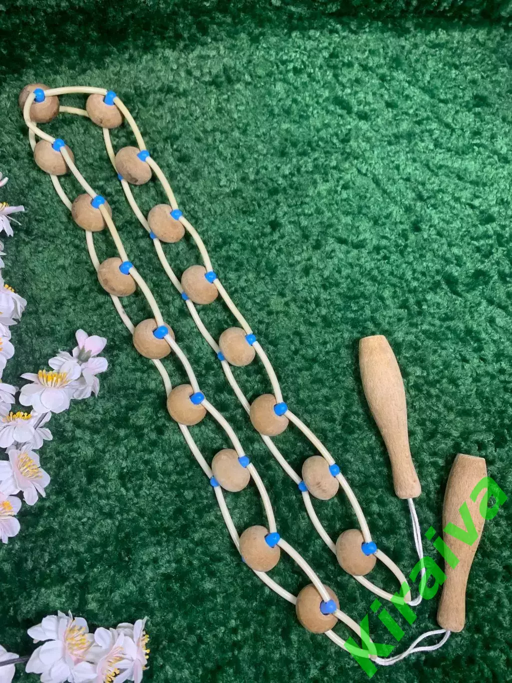 Массажёр деревянный ленточно-роликовый для спины, ног и тела, 138 см, Н7939 4