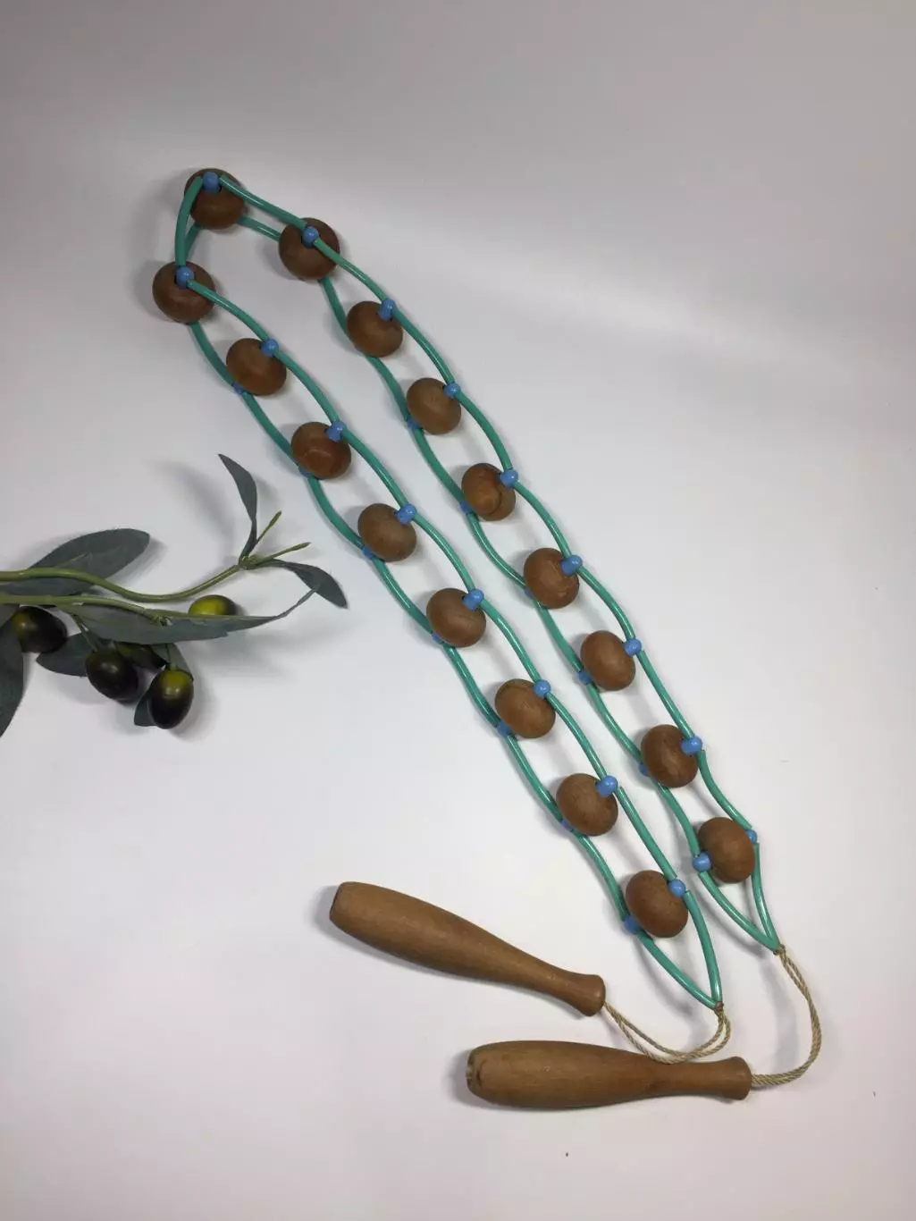 Массажёр деревянный ленточно-роликовый для спины, ног и тела, 130 см, Н8599