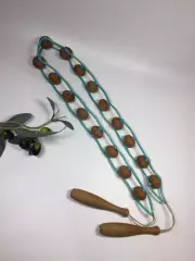 Массажёр деревянный ленточно-роликовый для спины, ног и тела, 130 см, Н8599