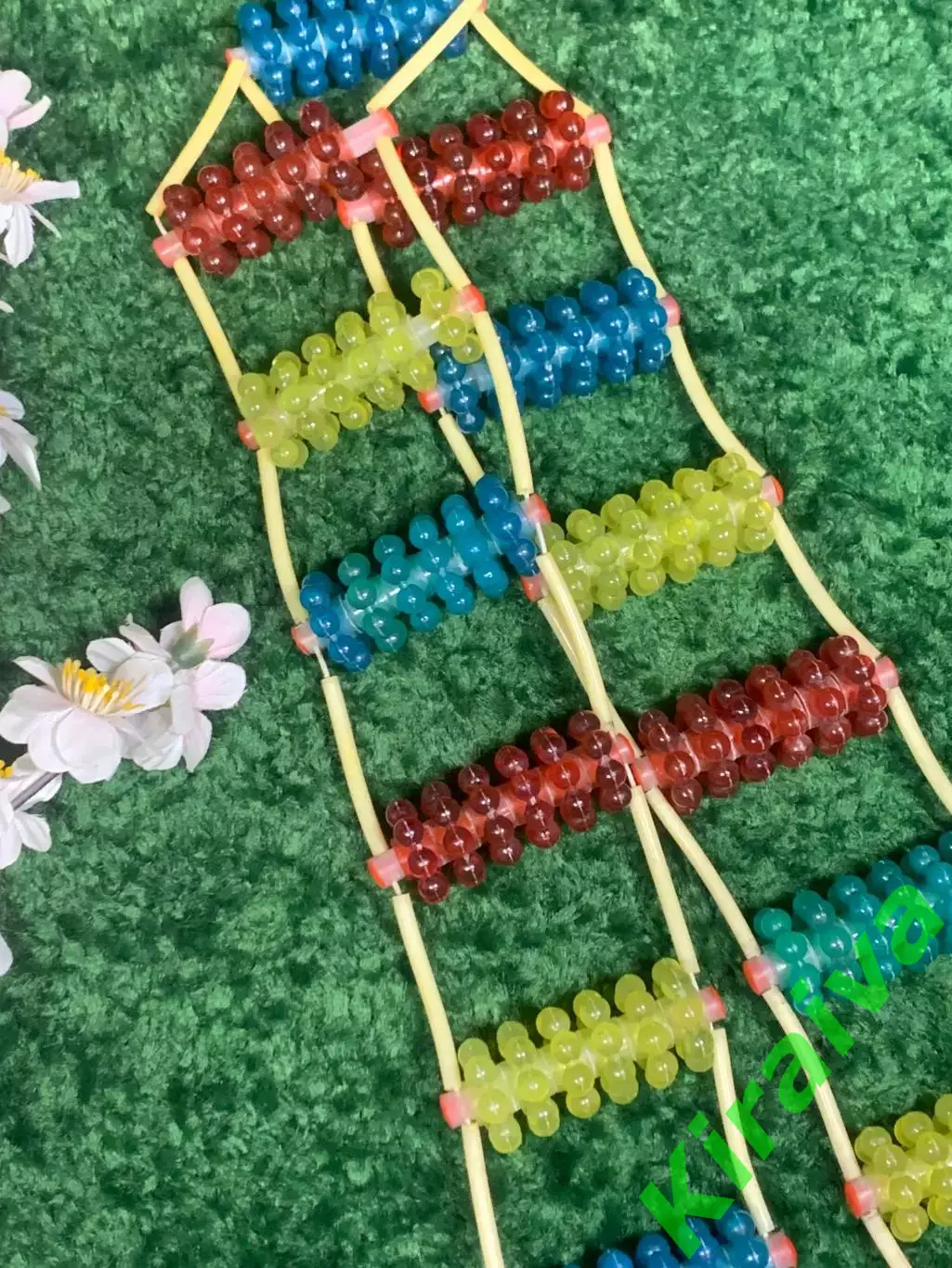 Массажер пластиковый ребристые шарики ленточно-роликовый для спины тела Н8539 1