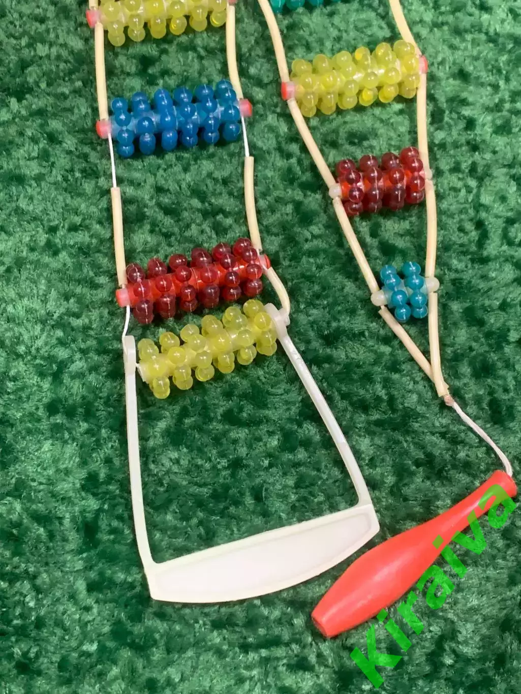 Массажер пластиковый ребристые шарики ленточно-роликовый для спины тела Н8539 3