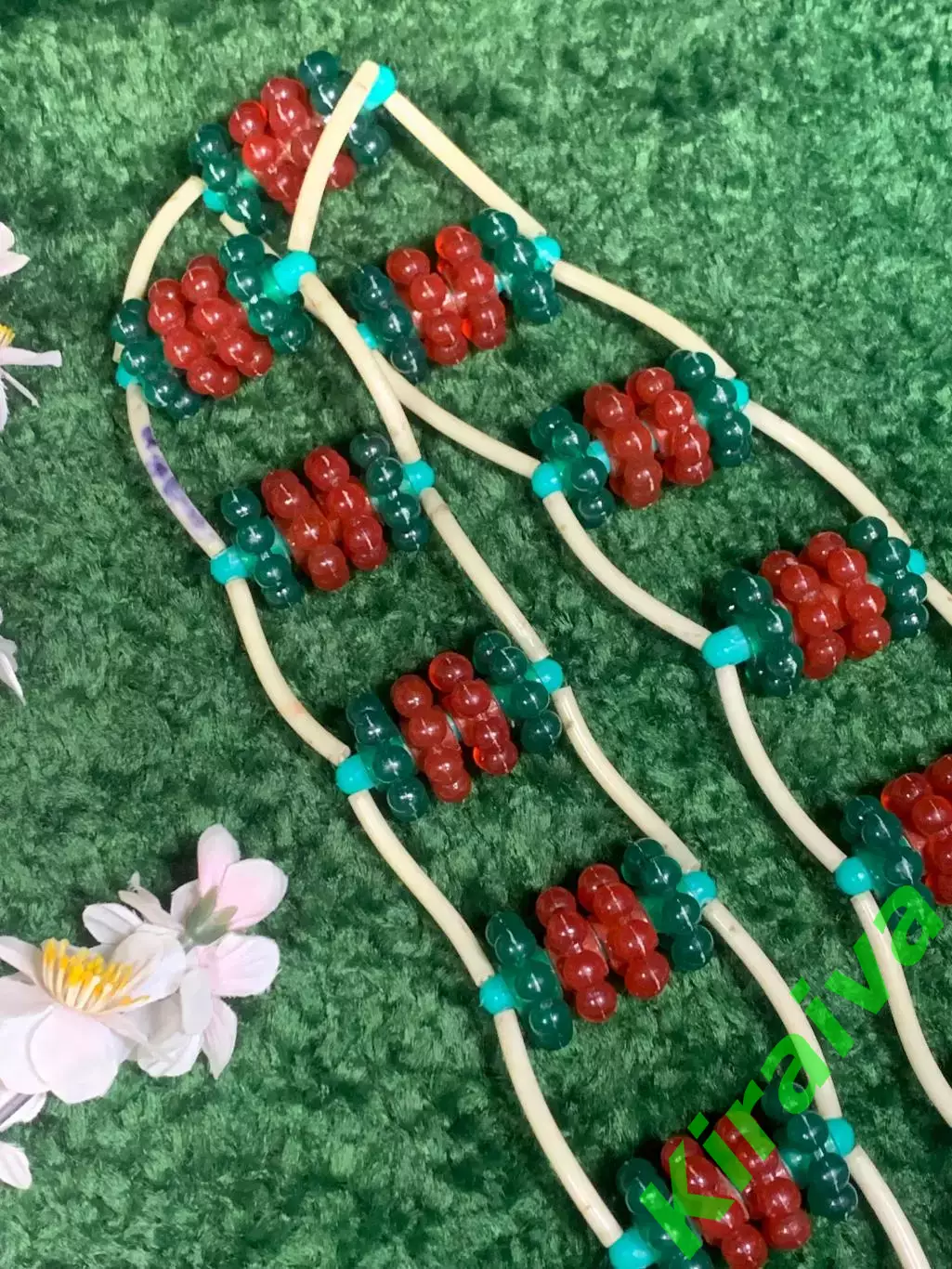 Массажер пластиковый ребристые шарики ленточно-роликовый дл спины ног тела Н8563 1