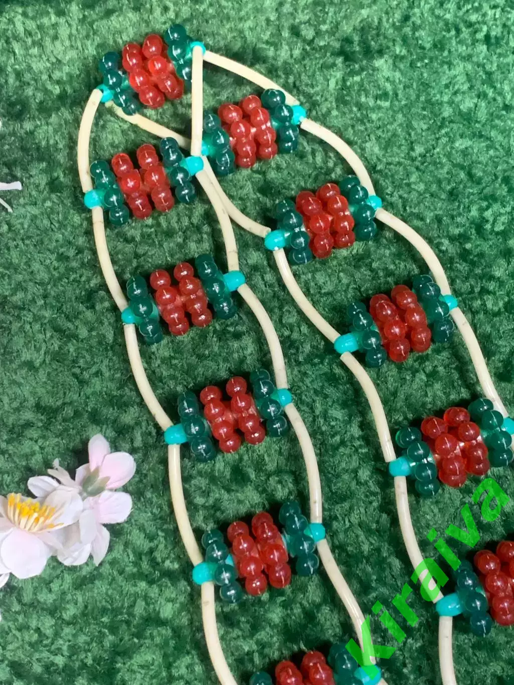 Массажер пластиковый ребристые шарики ленточно-роликовый дл спины ног тела Н8563 5