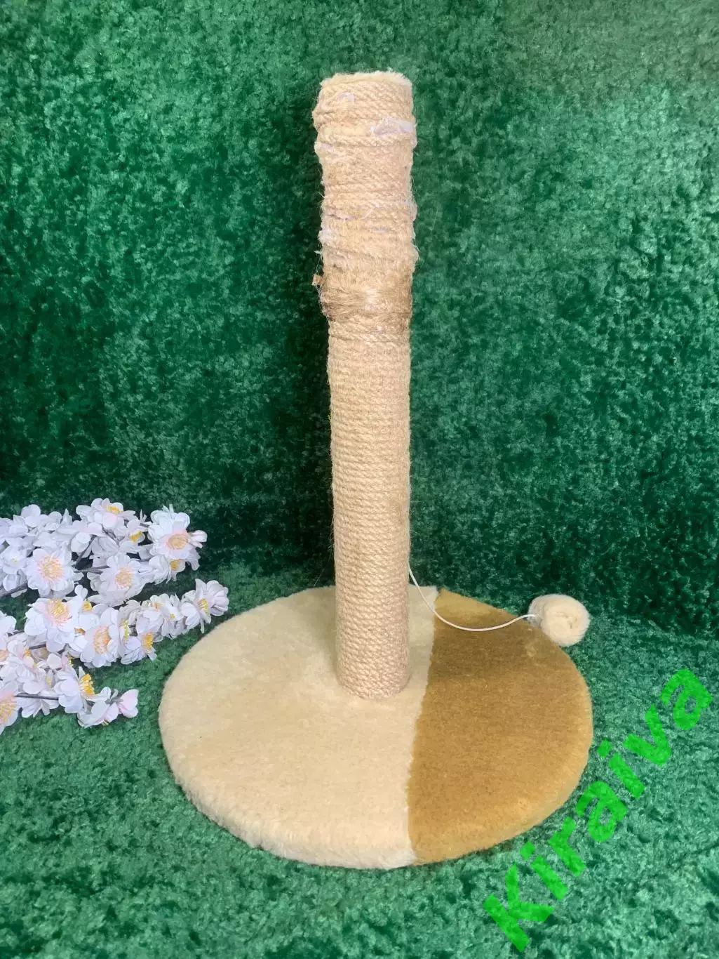 Когтеточка для котов разборная на подставке с помпончиком 46?33,5 см драпак Н697 2