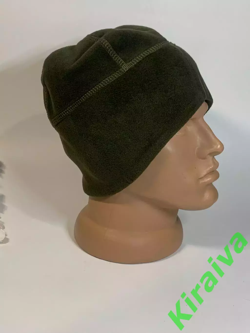Шапка мужская флисовая подшлемник зеленая хаки Н2289 1