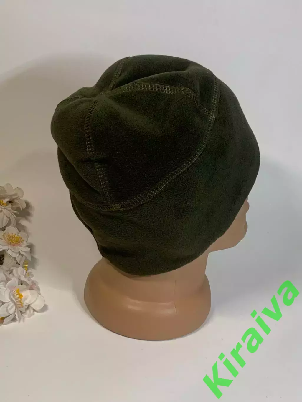 Шапка мужская флисовая подшлемник зеленая хаки Н2289 6
