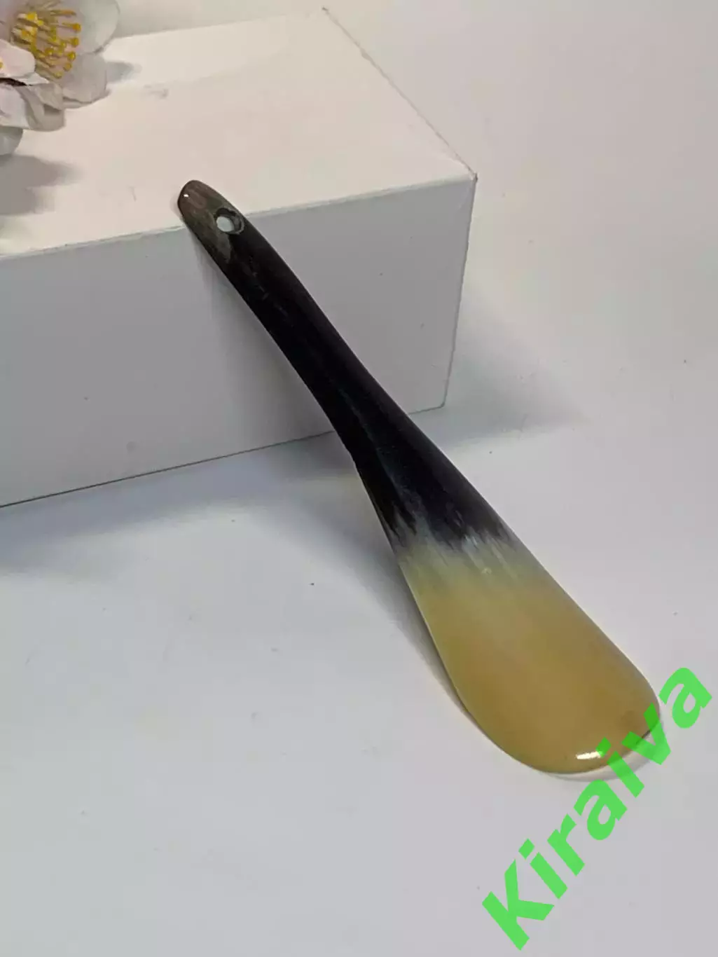 Рожок, ложка для обуви роговая СССР 14,8 см натуральный рог винтаж Н2292 1