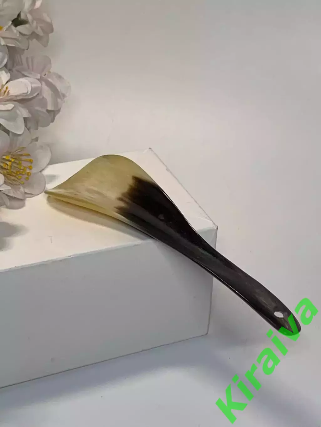 Рожок, ложка для обуви роговая СССР 14,8 см натуральный рог винтаж Н2292 2