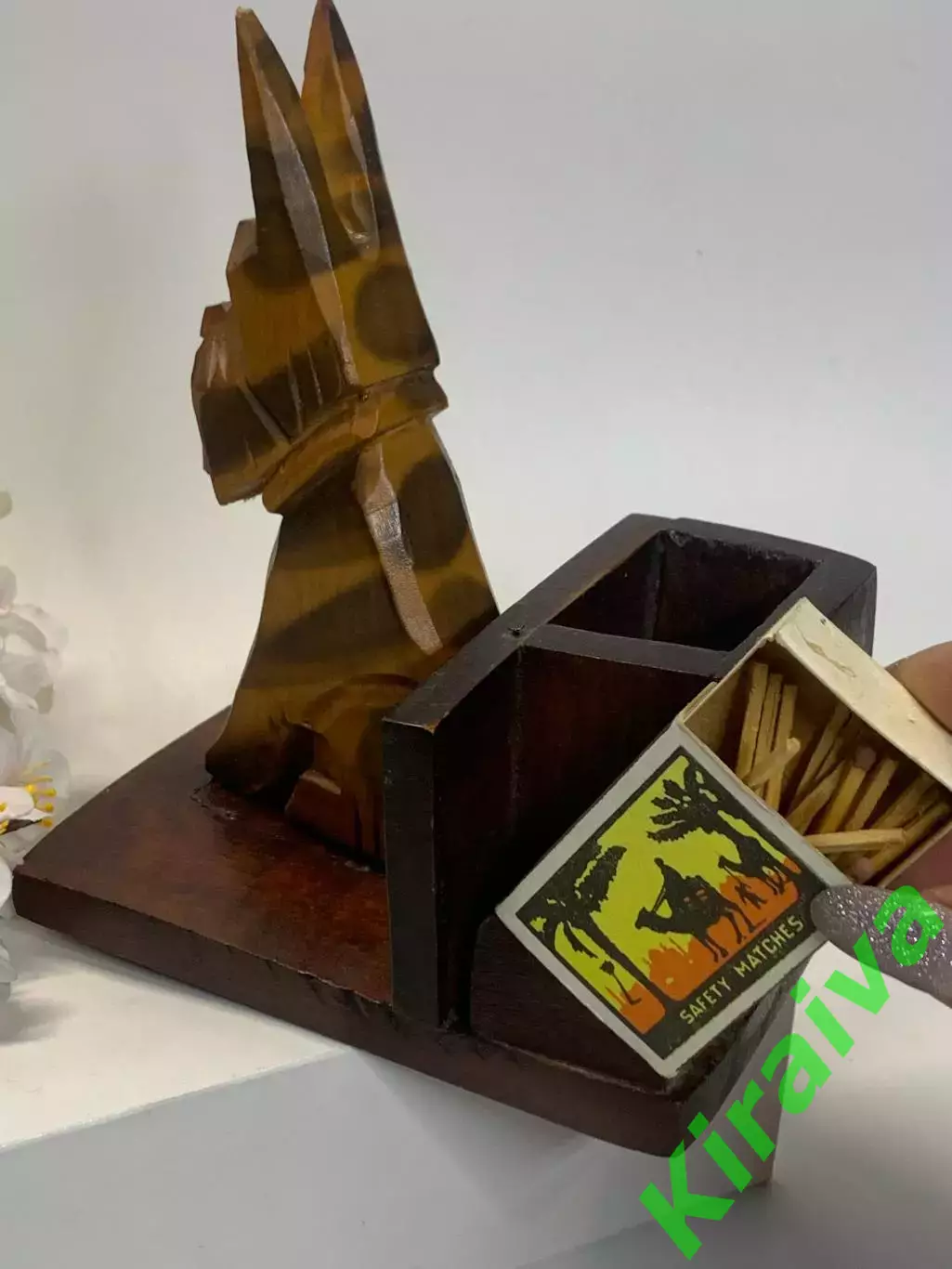 80-е Подставка деревянная собака ретро ручная работа сувенир Н2293 1