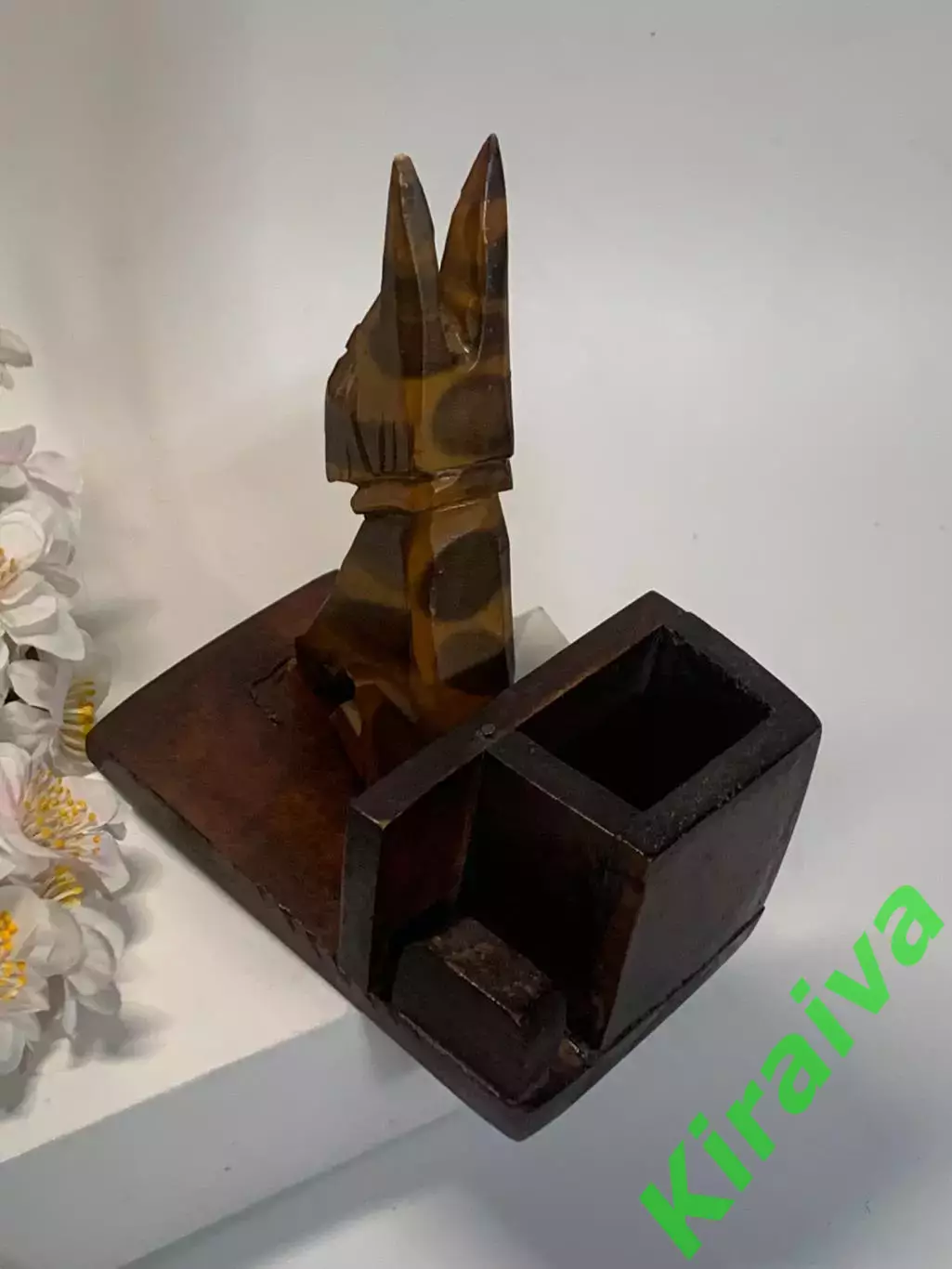 80-е Подставка деревянная собака ретро ручная работа сувенир Н2293 5