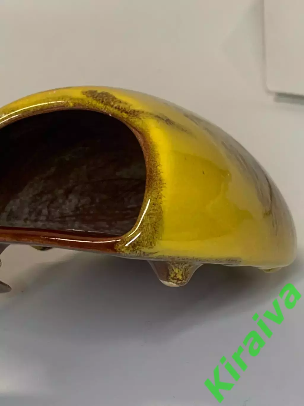 Кашпо настенное керамическое обливное майолика винтаж Н2295 7