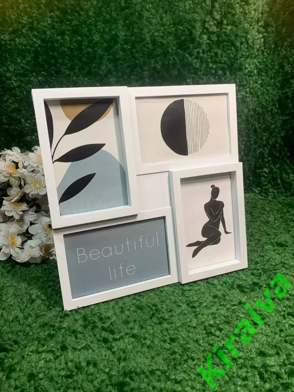 Фоторамка настольная комбинированная на 4 фото универсальная белая Н2298 2