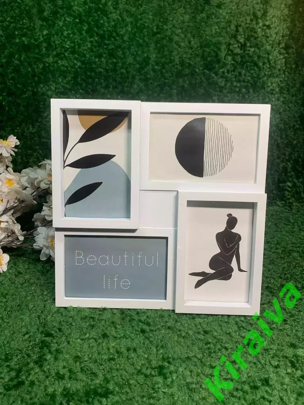 Фоторамка настольная комбинированная на 4 фото универсальная белая Н2298