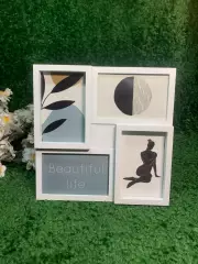 Фоторамка настольная комбинированная на 4 фото универсальная белая Н2298