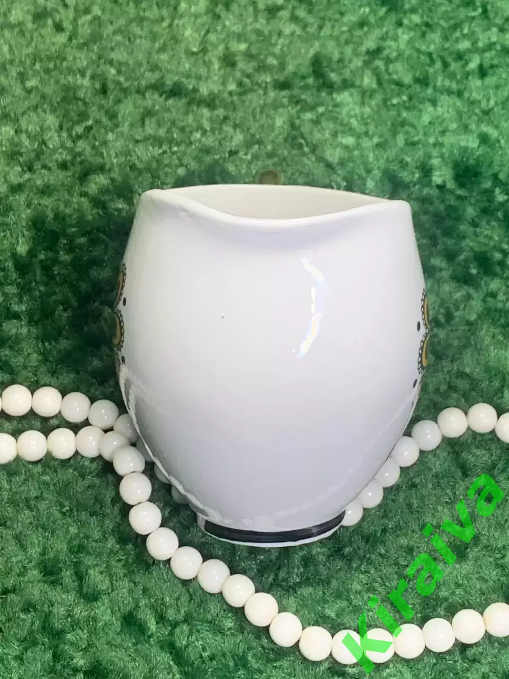 70-е Молочник фарфоровый 350 мл. «Полтавский» с позолотой и декором, Н2310 2