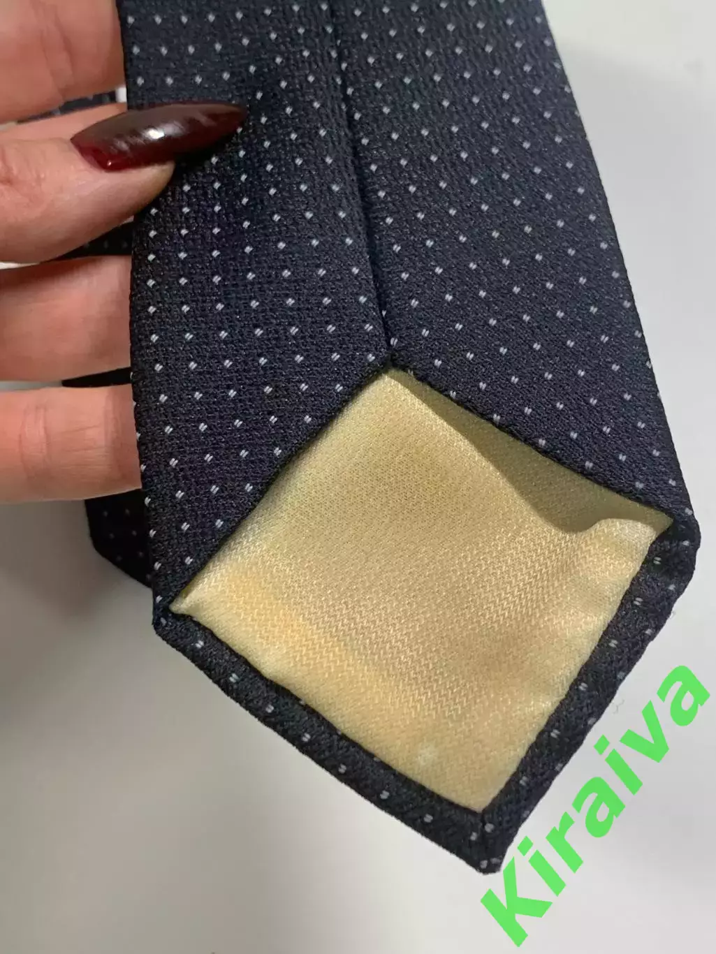 Винтажный галстук «Киев», синий в белый мелкий горошек, 7,5?150 см Н2311 4