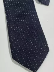 Винтажный галстук «Киев», синий в белый мелкий горошек, 7,5?150 см Н2311