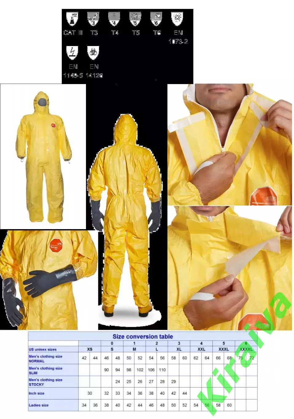Комбинезон химической защиты Tychem 2000C СИЗ кат. 3 тип 3/4/5/6 (СИЗ) Н09 мужск