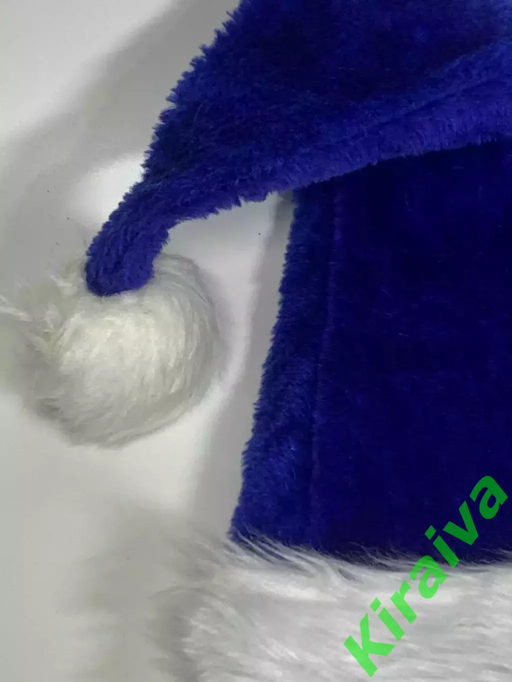 Новогодняя шапка Санта Клауса синяя с белым мехом Н2347 2