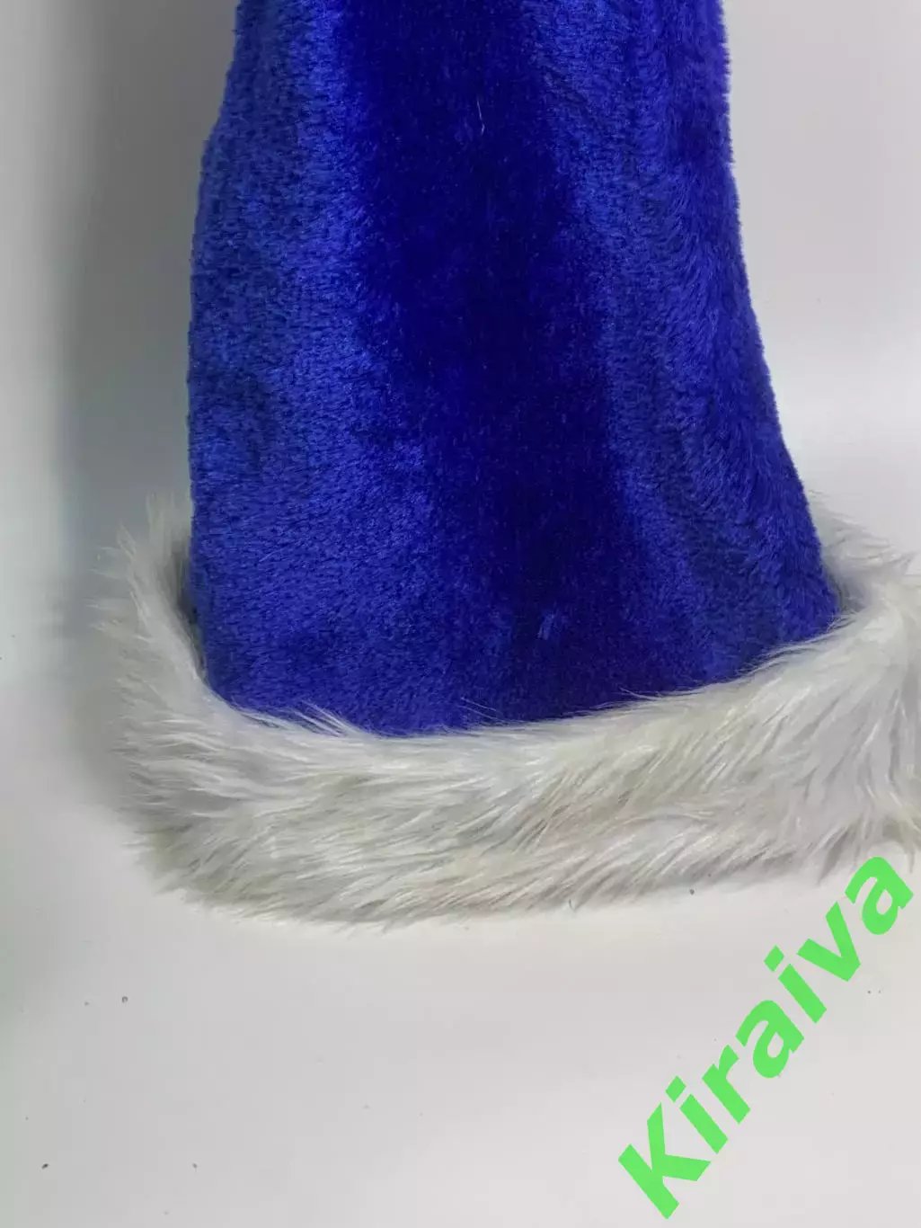 Новогодняя шапка Санта Клауса синяя с белым мехом Н2347 5