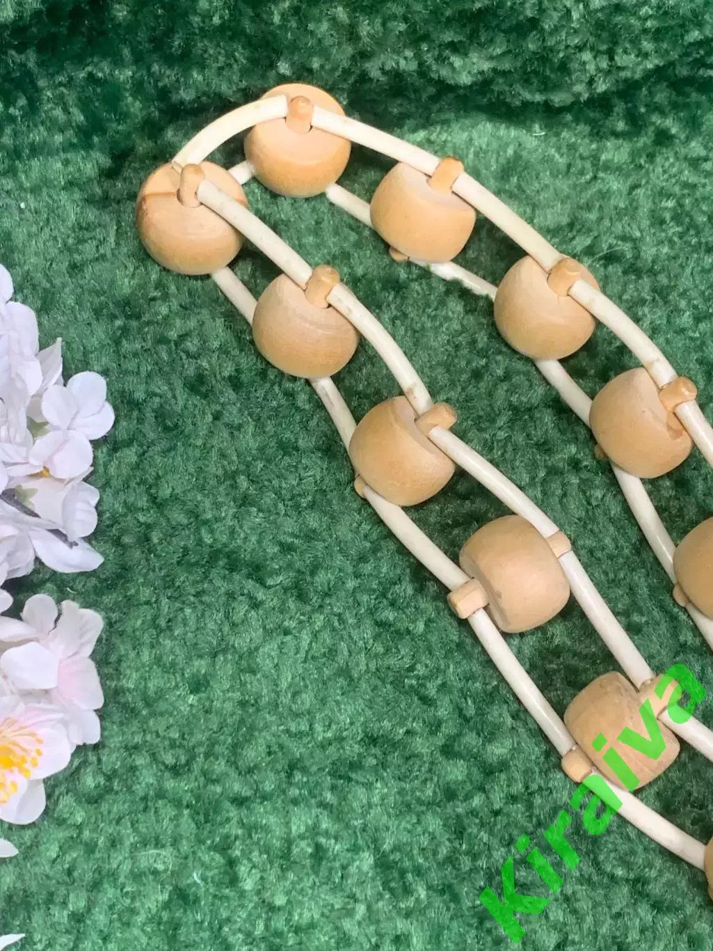 Массажёр деревянный ленточно-роликовый для спины, ног и тела, 133 см, Н7940 1