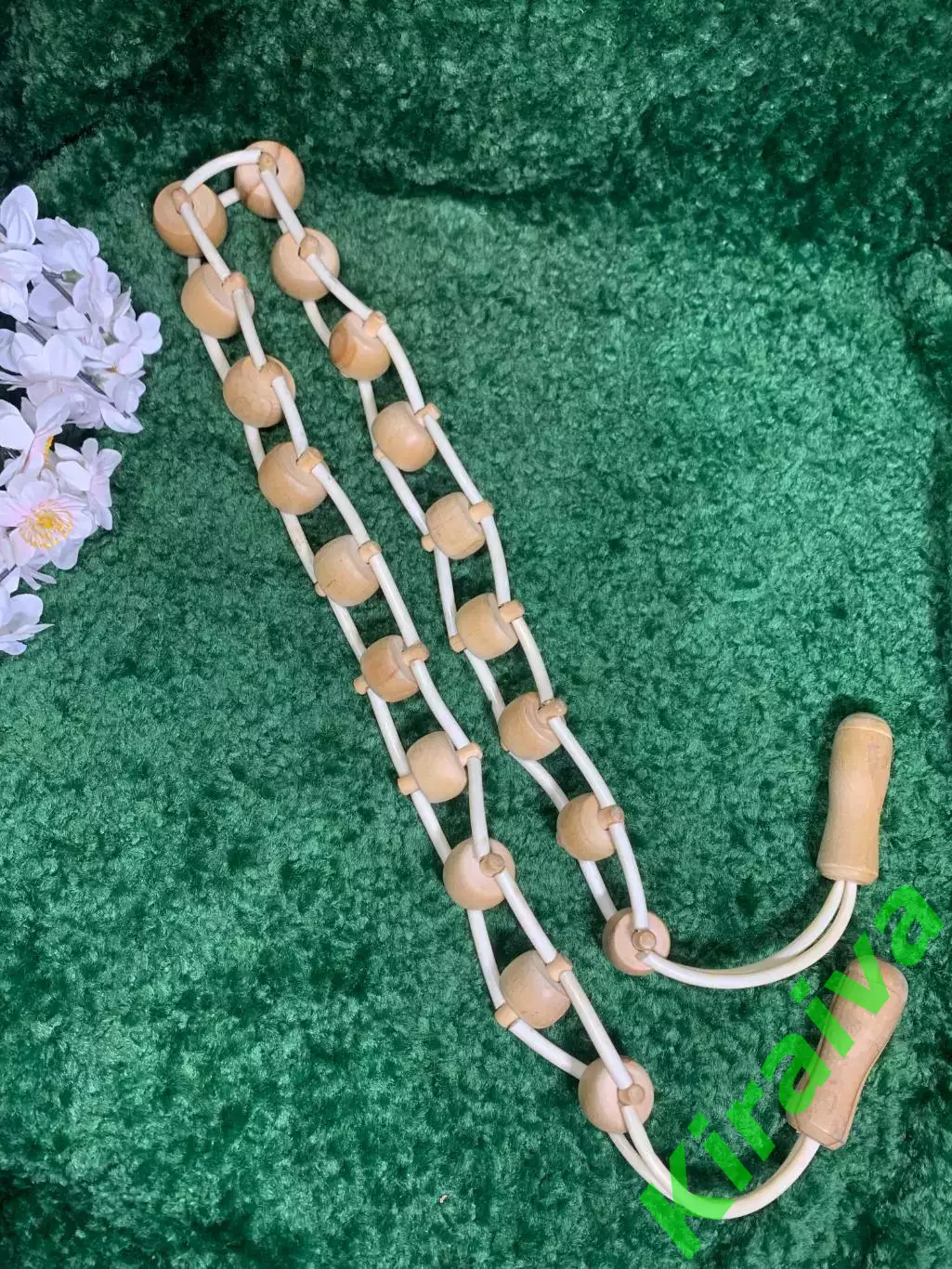 Массажёр деревянный ленточно-роликовый для спины, ног и тела, 133 см, Н7940 4