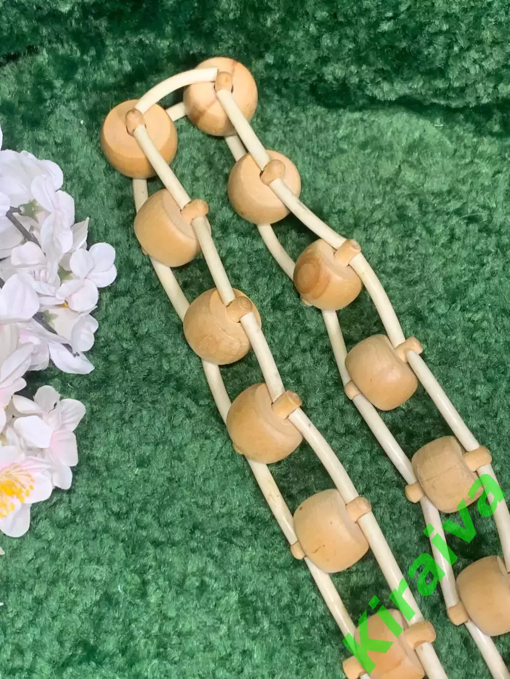 Массажёр деревянный ленточно-роликовый для спины, ног и тела, 133 см, Н7940 5