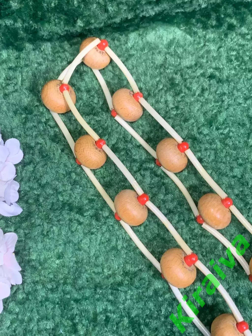 Массажёр деревянный ленточно-роликовый для спины, ног и тела, 128 см, Н7941 1