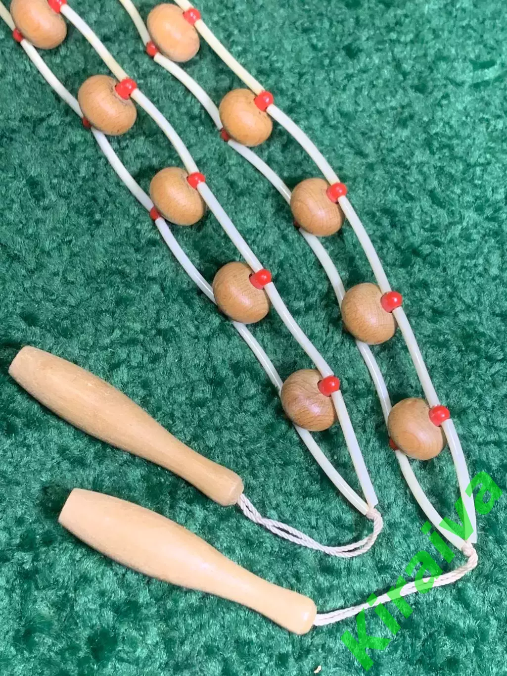 Массажёр деревянный ленточно-роликовый для спины, ног и тела, 128 см, Н7941 3