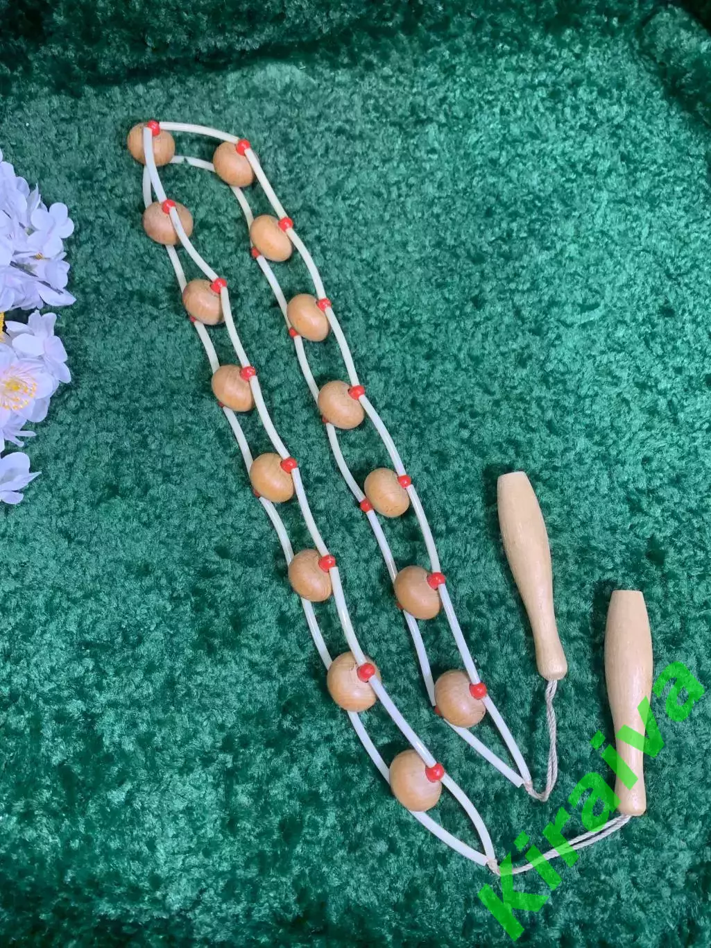 Массажёр деревянный ленточно-роликовый для спины, ног и тела, 128 см, Н7941 4