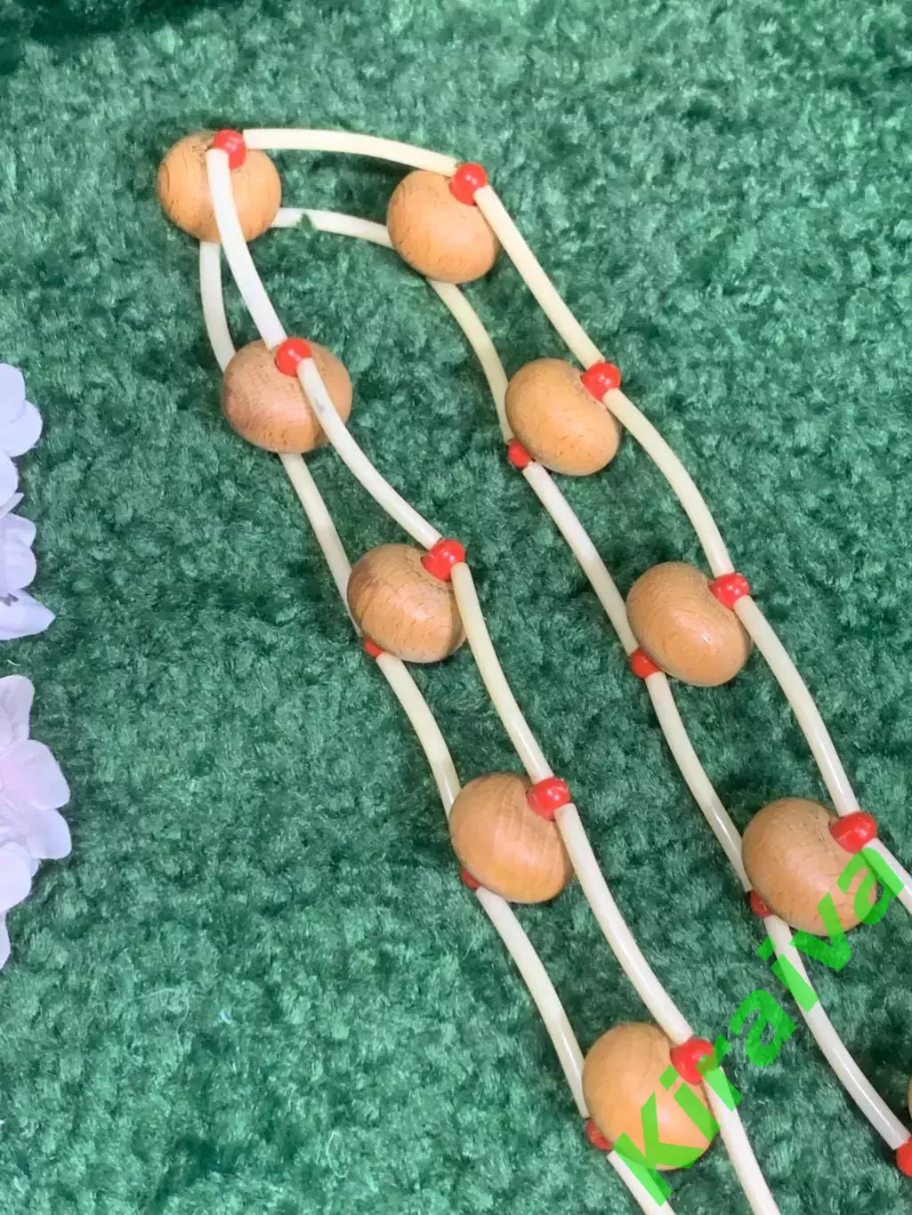 Массажёр деревянный ленточно-роликовый для спины, ног и тела, 128 см, Н7941 5