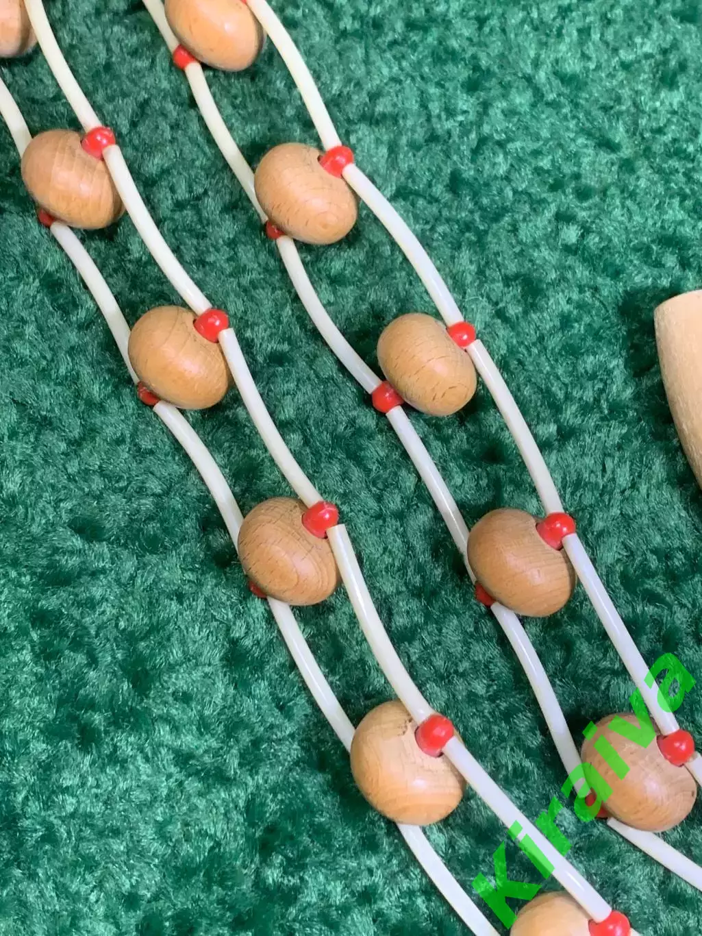 Массажёр деревянный ленточно-роликовый для спины, ног и тела, 128 см, Н7941 6