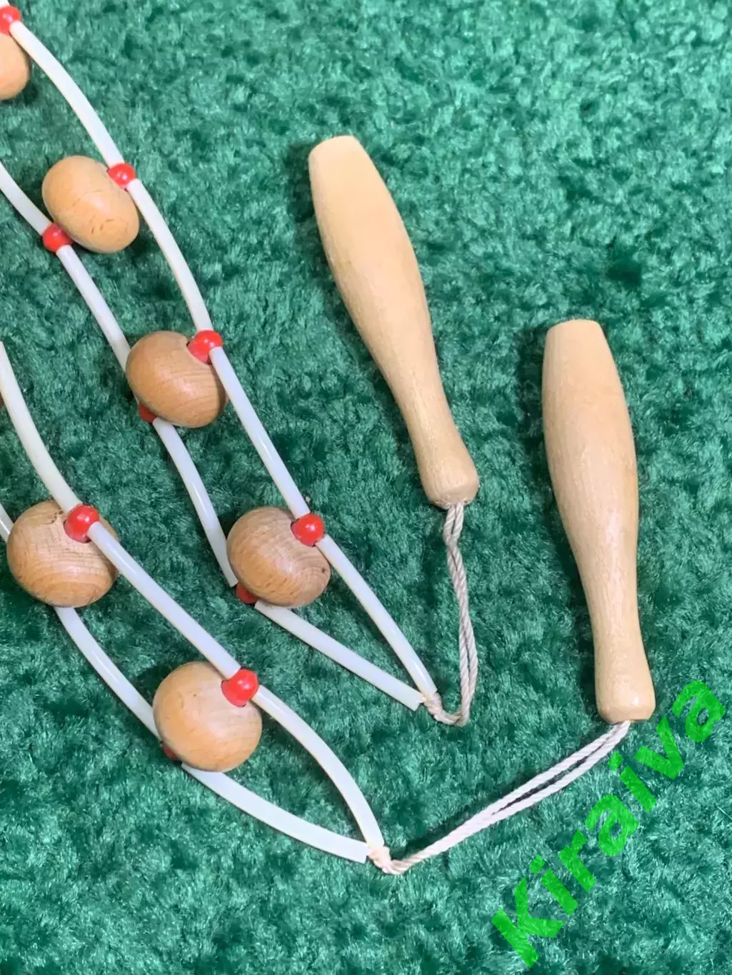 Массажёр деревянный ленточно-роликовый для спины, ног и тела, 128 см, Н7941 7