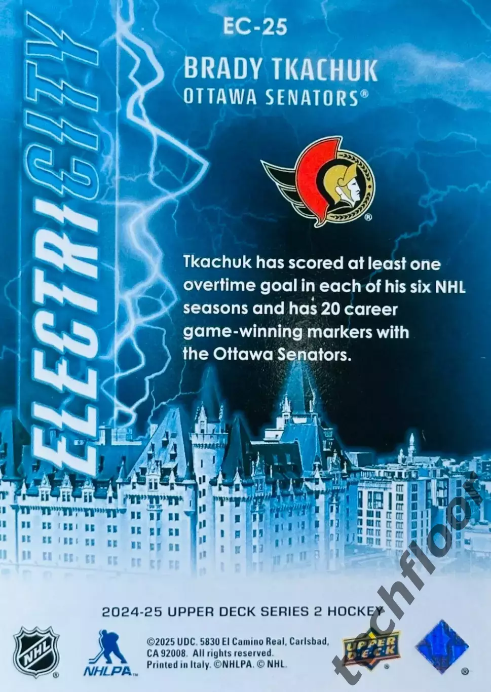 Карточка NHL Brady Tkachuk Ottawa Senators / Брэди Ткачак Оттава НХЛ 1