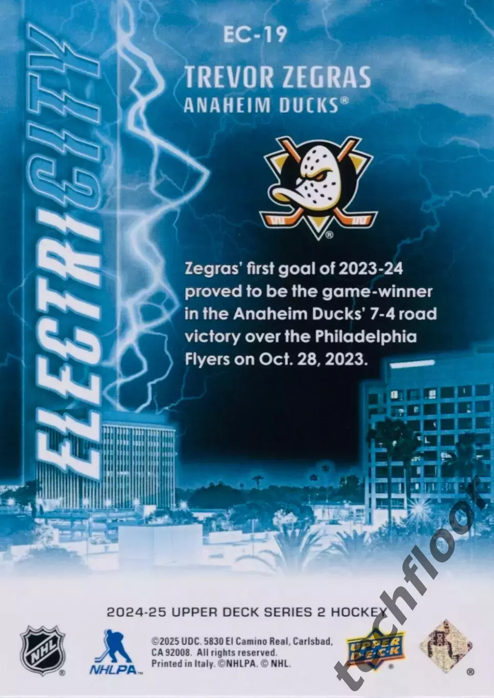 Карточка NHL Trevor Zegras Anaheim Ducks/ Тревор Зеграс Анахайм НХЛ 1