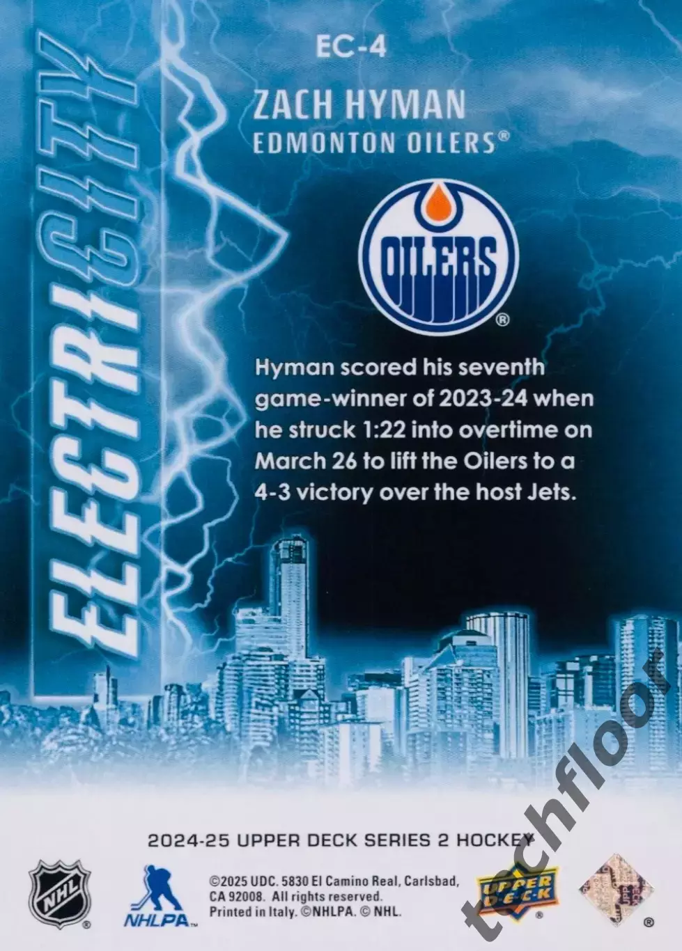Карточка NHL Zach Hyman Edmonton Oilers/Зак Хайман Эдмонтон НХЛ 1