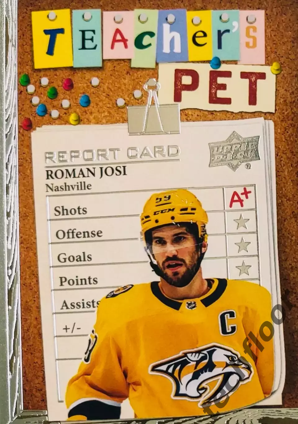 Карточка NHL Roman Josi Nashville Predators/Роман Йоси Нэшвилл НХЛ