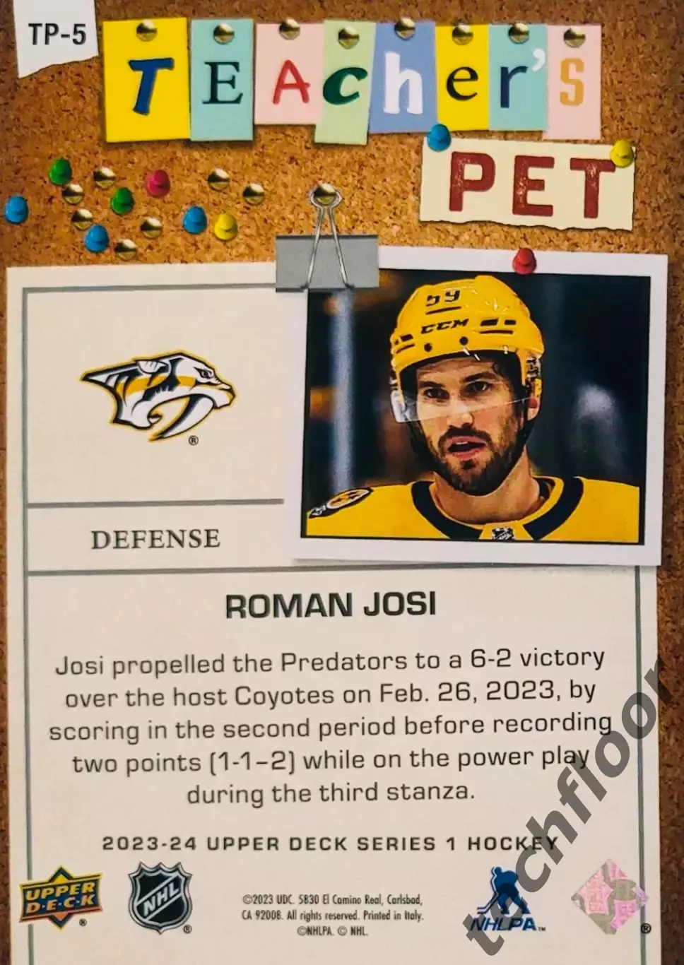 Карточка NHL Roman Josi Nashville Predators/Роман Йоси Нэшвилл НХЛ 1