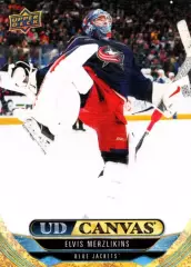 Карточка NHL Canvas Elvis Merzlikins Columbus Blue Jackets/Элвис Мерзликинс НХЛ